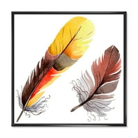 Dizajnerska umjetnost šareno perje u stilu boho AMBOA boemski i eklektični uokvireni zidni otisak na platnu
