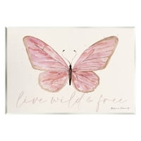 Stupell uživo divlje i slobodno ružičaste leptir životinje i insekti Slikanje zidne plakete Umjetničke umjetnosti Umjetnički print
