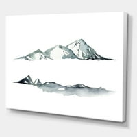 Dizajnerska umjetnost minimalistički krajolik tamnoplavih planina moderni zidni tisak na platnu