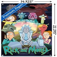 Zidni plakat benda Rick i Mortie-sezona s gumbima, 14.725 22.375