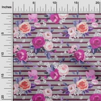 + rajonska ružičasta prugasta i ružičasta cvjetna tkanina za šivanje tiskane zanatske tkanine širine dvorišta