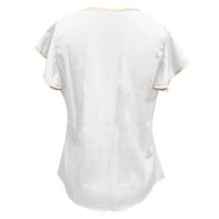 Ženska rasprodaja Plus Size $ Ženska ljetna modna majica kratkih rukava s okruglim vratom casual otvorena majica gornji dio Bijela
