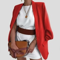+ ženski klasični blejzeri, jakne u poslovnom stilu, ležerna Moda dečka, Plus veličina, lagani radni blejzer, Ženska jakna u crvenoj