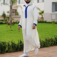 Ramazan modni dugi kaftan Muslimanska košulja Abai Omladinski Kamis outfit široka ležerna Islamska odjeća s reverima za muškarce