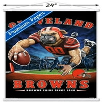 Cleveland Browns - Zidni plakat krajnje zone s drvenim magnetskim okvirom, 22.375 34