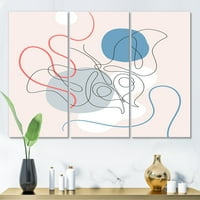 DesignTart 'Leptir s jednim crtežnim crtežom na kubizmom oblika II' Moderni platno zidni umjetnički tisak