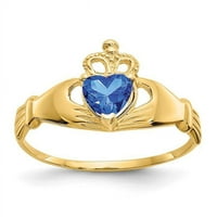 Primordijalno zlato, karatno žuto zlato, kubični cirkonij, rujanski kamen, prsten u obliku srca.