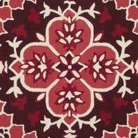 Cvjetni tepih od vune od crvene Bjelokosti 2' 3'