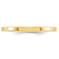 Kvalitetno zlato 14k žuto zlato standardna težina ravni zaručnički prsten udobnog prianjanja - veličina 5,5