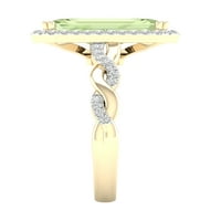 Imperijalni dragulj 10k žuto zlato smaragd izrezan zeleni ametist ct tw dijamant halo ženski prsten