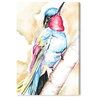 Wynwood Studio životinje zidne umjetničko platno ispisuje ptice 'humming ptice' - plava, crvena