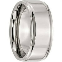 Polirani prsten s rebrastim rubom od nehrđajućeg čelika, Dostupan u nekoliko veličina