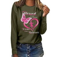 Ženska majica s okruglim vratom, majice, ležerna majica s dugim rukavima, tunike, labava košulja, tiskane majice, bluza, pulover,