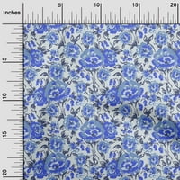 Jednobojna rajonska plava Tkanina s cvjetnim printom, pribor za prošivanje, tkanina za šivanje s otiskom širine dvorišta