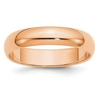 14k pravi ružičasti zlatni polukružni zaručnički prsten Veličina: 8; za odrasle i tinejdžere; za žene i muškarce