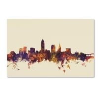 Zaštitni znak likovne umjetnosti 'Cleveland Ohio Skyline' platno umjetnost Michaela Tompsetta