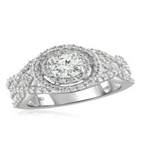 Dijamant 0. 3K srebrni prsten od bijelog kubičnog cirkonija za žene