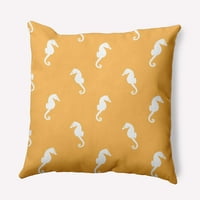 16 16 Jednostavno Daisy morski konji zatvoreni vanjski jastuk, žumanjka žutina žuta qty 1