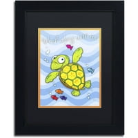 Zaštitni znak likovna umjetnost morska kornjača platno umjetnost Jennifer Nilsson, Black Matte, crni okvir