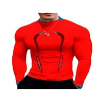 Muška bluza s dugim rukavima s okruglim vratom, rastezljive trenirke za brzo sušenje, gornji dio za fitness i trčanje