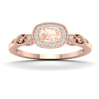 Carski dragulj od ružičastog zlata 10k morganit s dijamantom nucleus ženski modni prsten