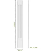 12 W 96 H 2 p Fluted PVC pilaster w Standard Capital & Base