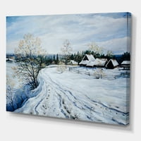 Country Road In Winter Times Pejzaž II slikanje platna Art Print