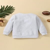 2 / ležerna majica za dječake i djevojčice s dugim rukavima, pulover s printom slova za nogomet, 3 do 4 godine, dječje široke majice