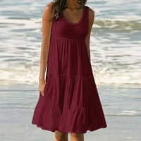 A. M. / ženske Ležerne ljetne haljine, modne svečane ljetne večernje haljine Za plažu bez rukava, prodaja u vinskoj veličini, A.