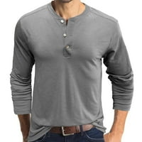 Muški osnovni vrhovi dugih rukava za proljeće-zimu ležerna majica za teretanu s istaknutim mišićima opremljena jednobojna majica