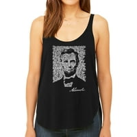 Vrhunska Ženska majica bez rukava U Stilu Pop Art-A s tekućim tiskom u donjem dijelu-Abraham Lincoln - adresa u gettiesburgu