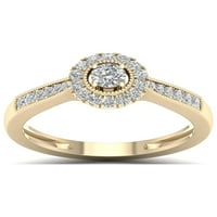 1 3CT TDW Diamond 10K žuti zlatni halo zaručnički prsten