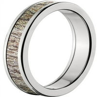 Polu krug titanijskog prstena s mahovitim hrastovim četkicama camo inlay
