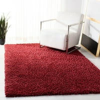 Jednobojni plišani tepih od paperja, Crveni, 8' 10'