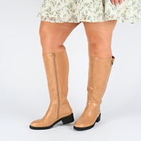 Zbirka Journee Womens Morgaan Tru Comfort Foam Extra široka teleta složena peta koljena visoke čizme