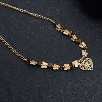 ogrlica od tirkiznih perli s dugim čvorom od višeslojnog kamena ručno izrađeni nakit