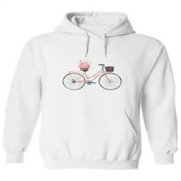 Majica s kapuljačom na biciklu s cvjetnom košaricom za žene-dizajn U donjem dijelu, ženska veličina 5 U donjem dijelu
