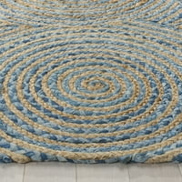 Geometrijski pleteni tepih od jute, 4 '6', prirodno plava