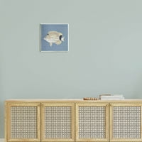 Prugasta riba portret plave pozadine životinje i insekti grafička umjetnost neradana umjetnička print zidna umjetnost