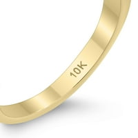 Ženski 6-struki akvamarin dijamantni prsten u obliku kruške s tri izložena kamena od žutog zlata od 10 karata