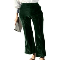 ; Ženske Palazzo hlače baršunaste hlače visokog struka široke hlače za slobodno vrijeme tamnoplave;;