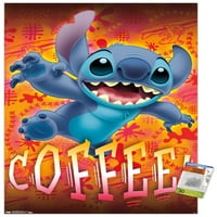 Zidni plakat Lilo & Stitch - Coffee s drvenim magnetskim okvirom, 22.37534