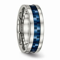 Karirani prsten od nehrđajućeg čelika od nehrđajućeg čelika s plavim oklopom od nehrđajućeg čelika