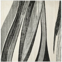 Travisov retro tepih sa apstraktnim uzorkom, Svijetlo siva, slonovača, 2 '3 11'