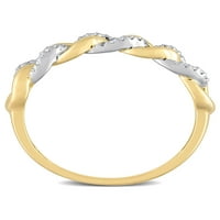 Carat T.W. Dijamantni 10KT žuto zlato mini link prsten