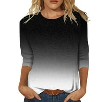 Ženski topovi, ženska modna ležerna majica s okruglim vratom i rukavima, široka majica s printom, Ženski top
