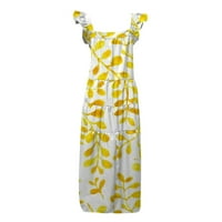 Ženska ljetna haljina s rukavima na rukavima Midi haljina s cvjetnim printom labava lepršava plisirana sunčanica s džepom