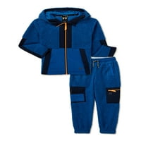 Russell Boys Fau Sherpa jakna i hlače sa zip hoodie set, 2-komad, veličine 4-18