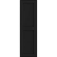 Ekena Millwork 15 W 48 H TRUE FIT PVC Dvije rolete s ravnim pločama, crno