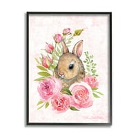 Stupell Industries Slatka zečja zečja ružičasta cvjetanja ruža, 20, dizajnirala Sherri Buck Baldwin